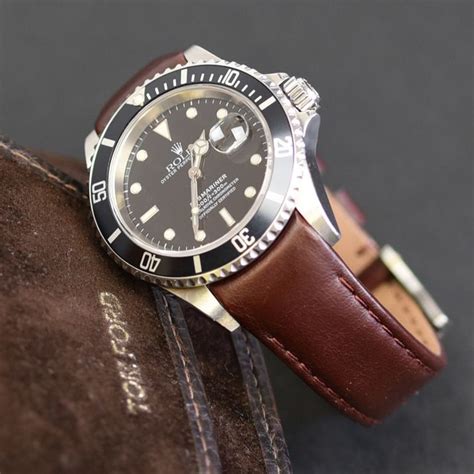 rolex submariner lederarmband|rolex submariner watch straps.